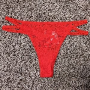 New Red Floral Victoria Secret Thong